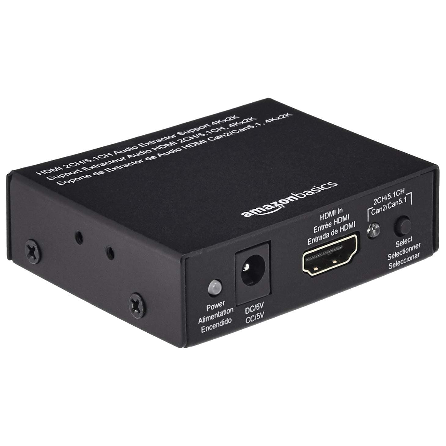 Amazon Basics 4K@30Hz HDMI to HDMI and Audio (RCA Stereo or Spdif) Extractor Converter, Black