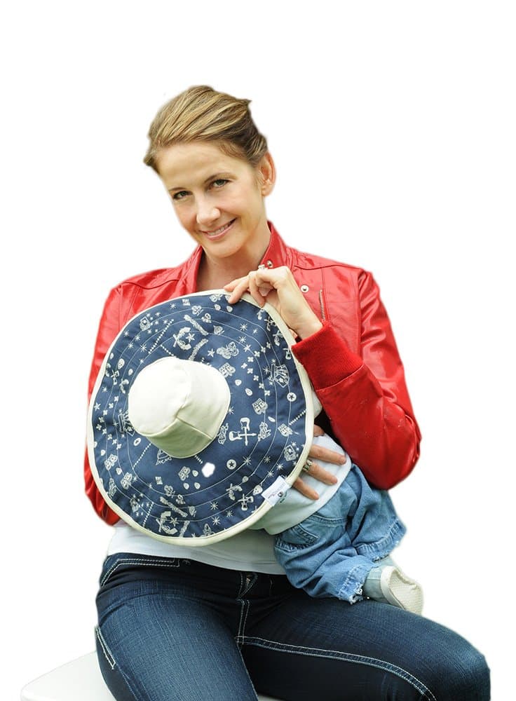 MoBoleez Bad to The Bone Breastfeeding Hat, Blue/Cream, 0-6 Months