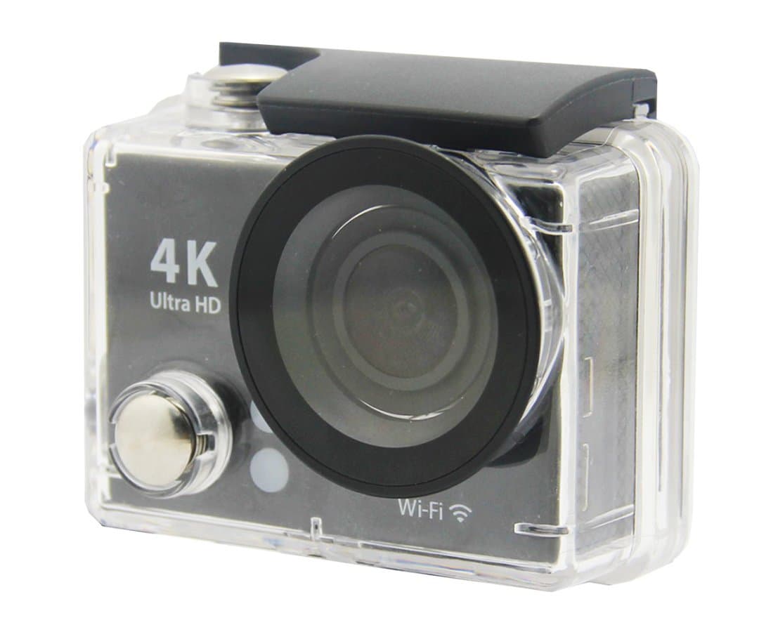 NAXA Electronics NDC-406 Waterproof 4K Action Camera, Shiny Black (NDC-406)