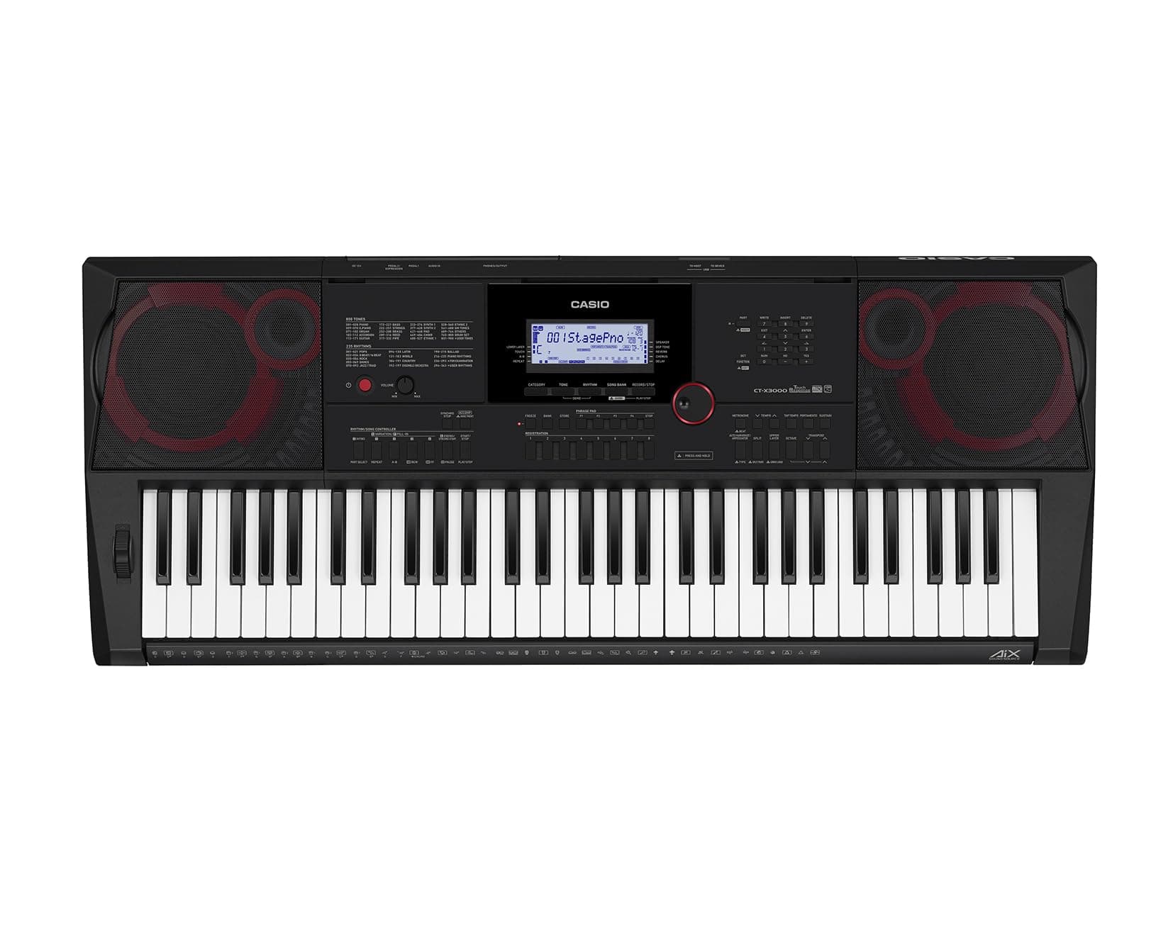 Casio CT-X3000 – 61-Key Portable Arranger Keyboard | 800 Tones, 235 Rhythms, DSP Effects, 17-Track Recorder, USB MIDI, 12W Speakers, Phrase Pads, Aux In | Performance Power Anywhere