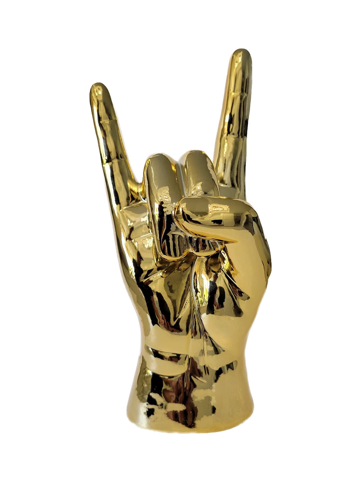 Gold Rock On Hand Tabletop decor-9in Tall Home Decor