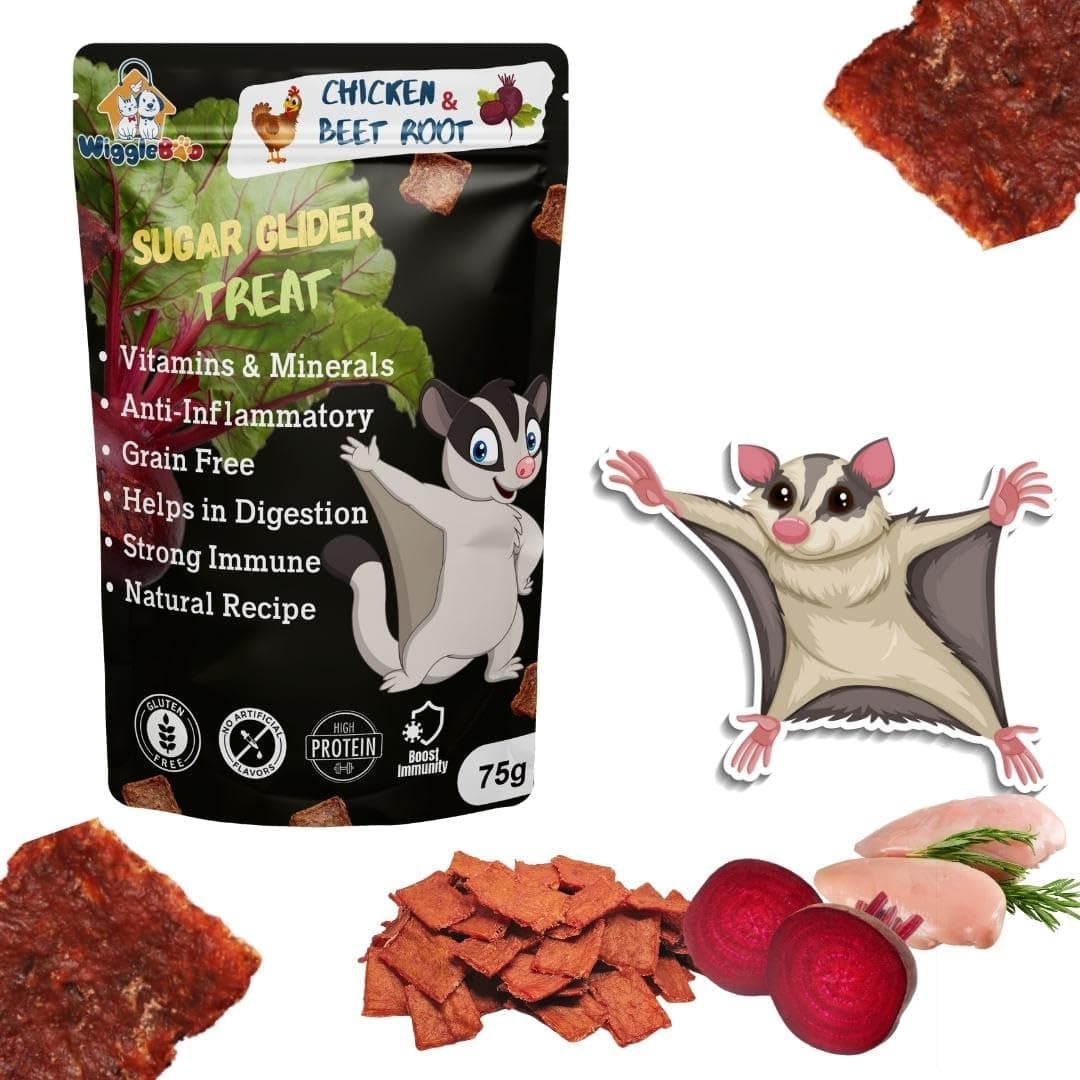 Chicken & Beetroot Suger Glider Treat | Helps Immune System & Digestion | Crunchy Healthy Snacks | 75g