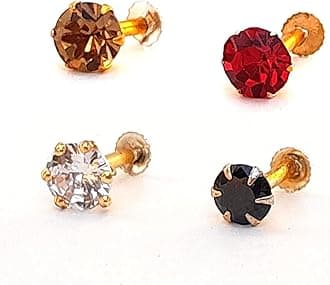 Laal Amrood Nose Pin for Women and Girls Traditional Nose Stud Piercing Combo Accessories Jewellery Gift for Girls and Women