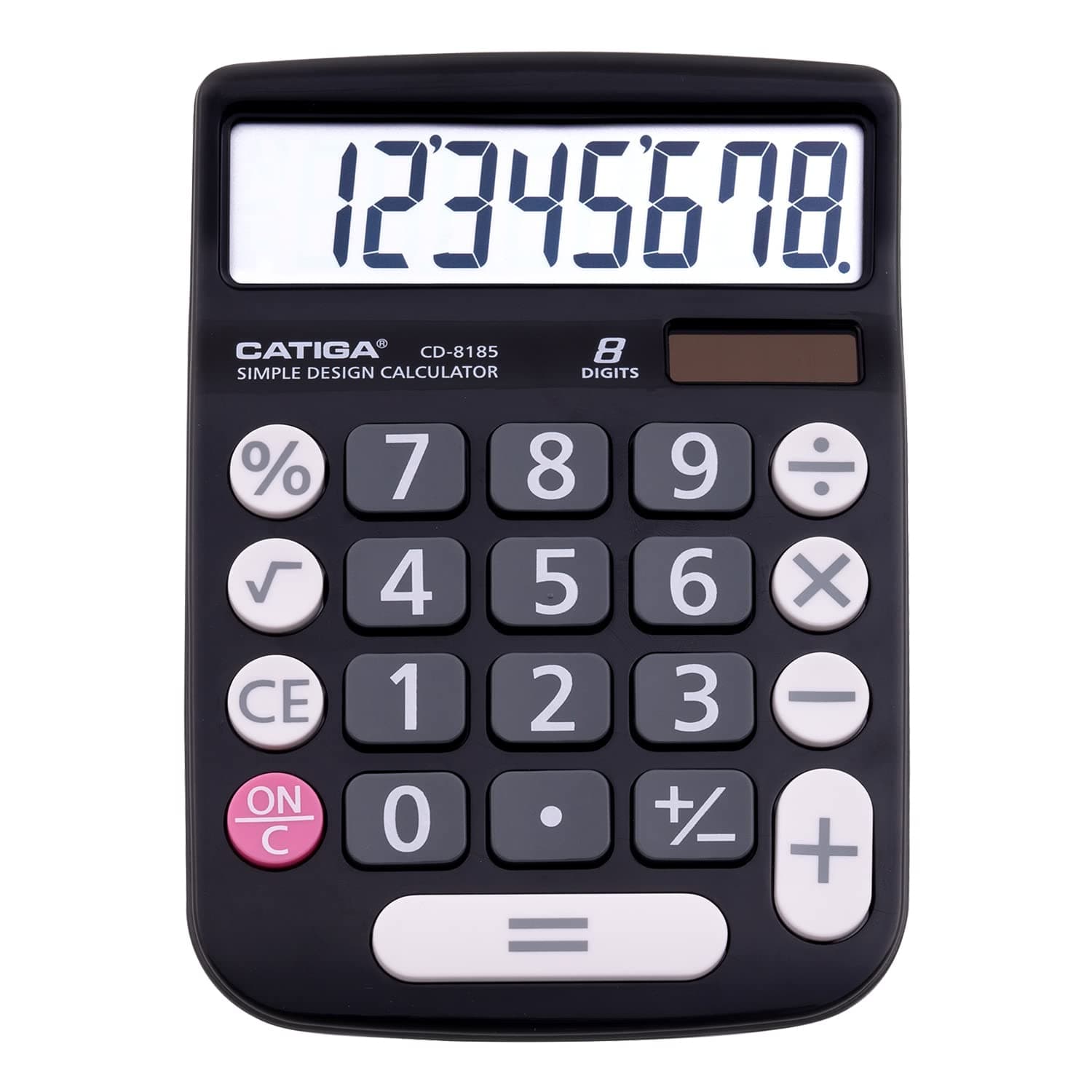 CATIGA Bureau CD8185 and Home Style Calculator 8 Digit LCD Screen Suitable for Office and Move Use (Black)