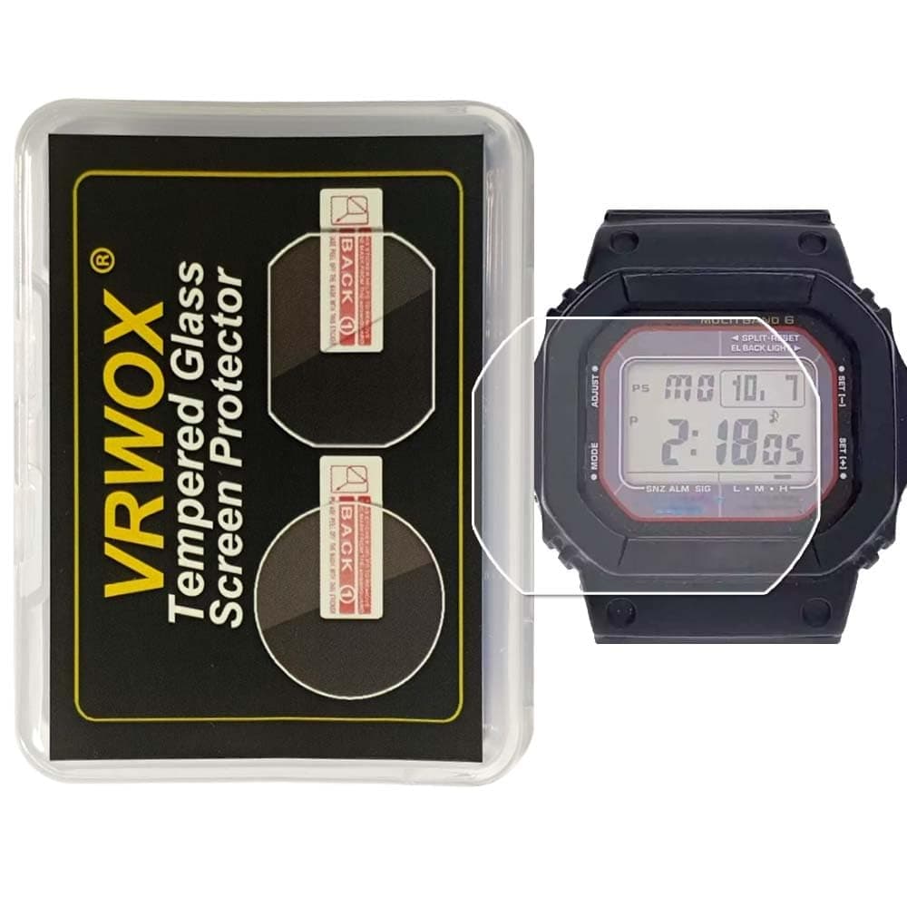 VRWOX [2-Pcs] Tempered Glass Screen Protector For GW-M5610 GW-M5610-1BJF Watch Screen Protector,2.5D Rounded Edges 9H Premium RealAnti Scratch,Anti-fingerprint Bubble-free For 【GW-M5610】