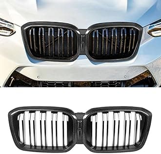 MAXDOM LLC MAXDOM Replacement Front Upper Grill Fit for BMW (2022-2024) X3 G01 X4 G02 LCI – Gloss Black Carbon Fiber Grille