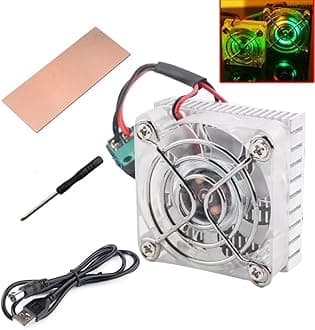 Phone Tablet PC 5Volt DIY RGB Lighting Peltier Cooler Kit USB Semiconductor Thermoelectric Cooler Peltier Cooling System Heatsink Module kit for Outdoor,Mobile Gaming,Tiktok Live Streaming. (50mm)