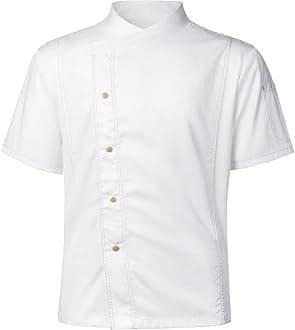 Unisex Chef Coat for Men Women Short Sleeves Solid Chef Jacket Hotel Restaurant Work Shirt Uniform
