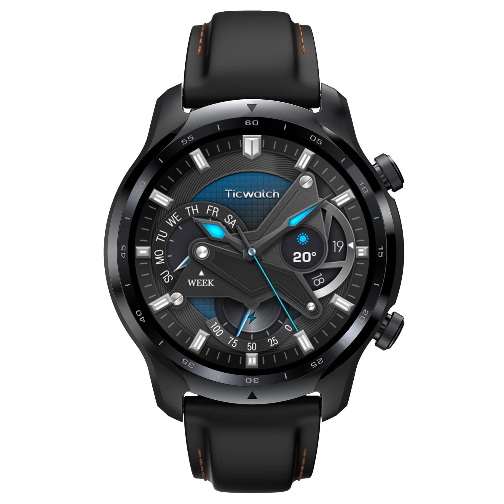 Ticwatch Pro 3 LTE smartwatch, Wear OS by Google, Qualcomm Snapdragon Wear 4100 platform, heart rate sleep tracking and NFC, IP68 ready to swim, long battery life, Vodafone only