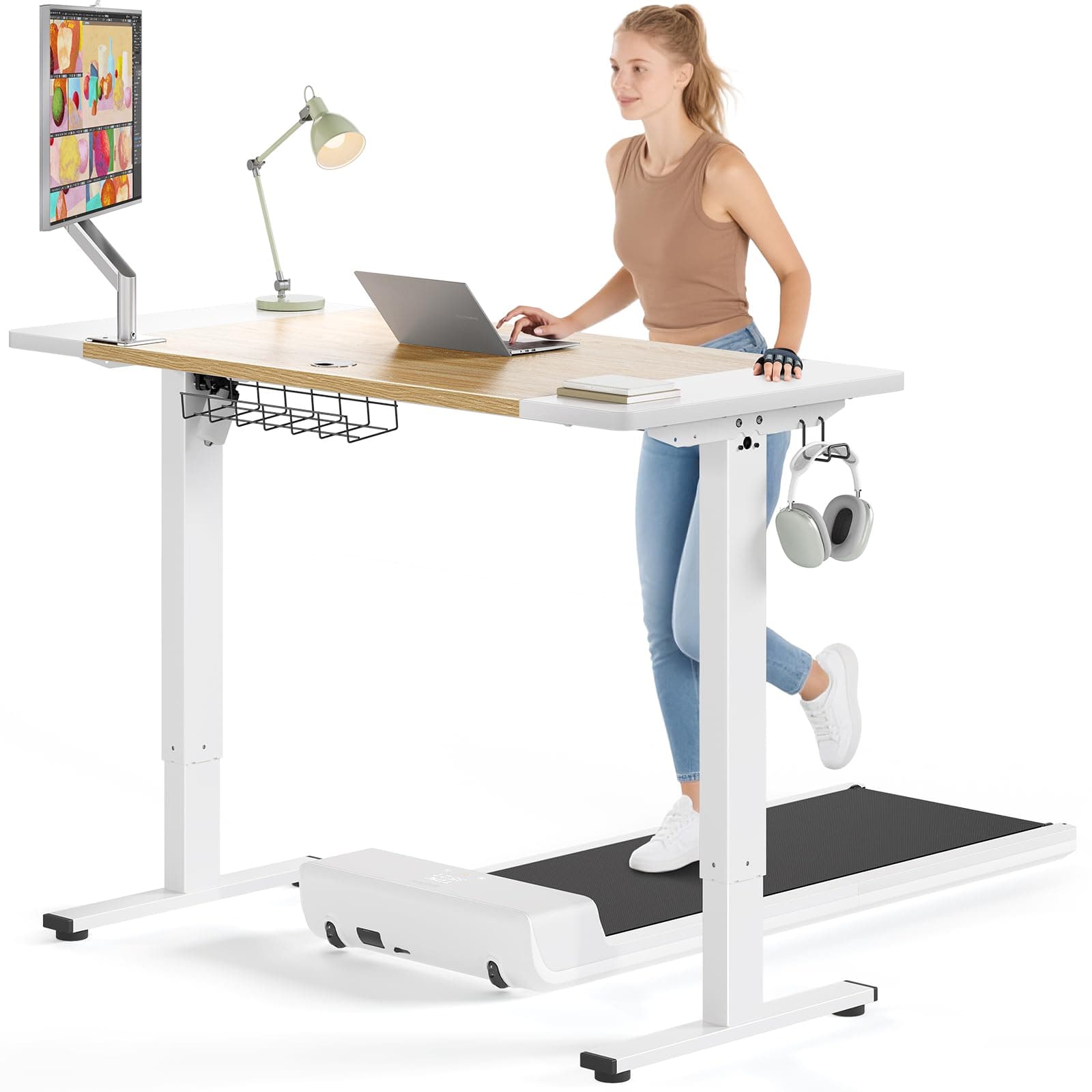 SIAGO Electric Standing Desk Adjustable - 55 x 24 Inch Sit Stand up Desk with Cable Management - 3 Memory Preset Adjustable Height Table