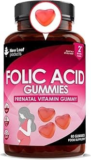 Folic Acid Gummies High Strength Pregnancy Chewable Vegan Vitamins For Women 400Mcg 800Mcg Vitamin B9 Prenatal Conception Folate Plant Based Supplements X60