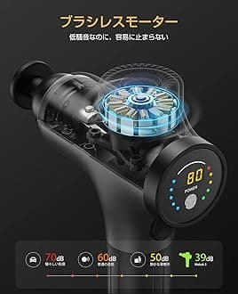 Mebak 3 Myofascial Release Gun, Replaceable Battery, Pressure Sensor, 5 Vibration Levels, LCD Touch Screen, 7 Types of Attachments, Storage Case, Japanese Instruction Manual Included (Gray)