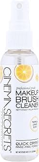 Cinema Secrets Original Makeup Brush Cleaner Spray - Professional Cleanser for Makeup Brushes - Quick-Drying, Rinse-Free Formula - Removes Stubborn Waterproof Make Up - Lemon (2 fl oz)