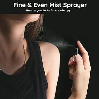 Segbeauty Mini Perfume Spray Bottles, 5 Set of 10ML Clear Glass Travel Perfume Atomizer Refillable, Empty Tiny Sprayer Fragrance Scent Sample Spray Containers Cosmetics Essential Oil Dispensing Bottle