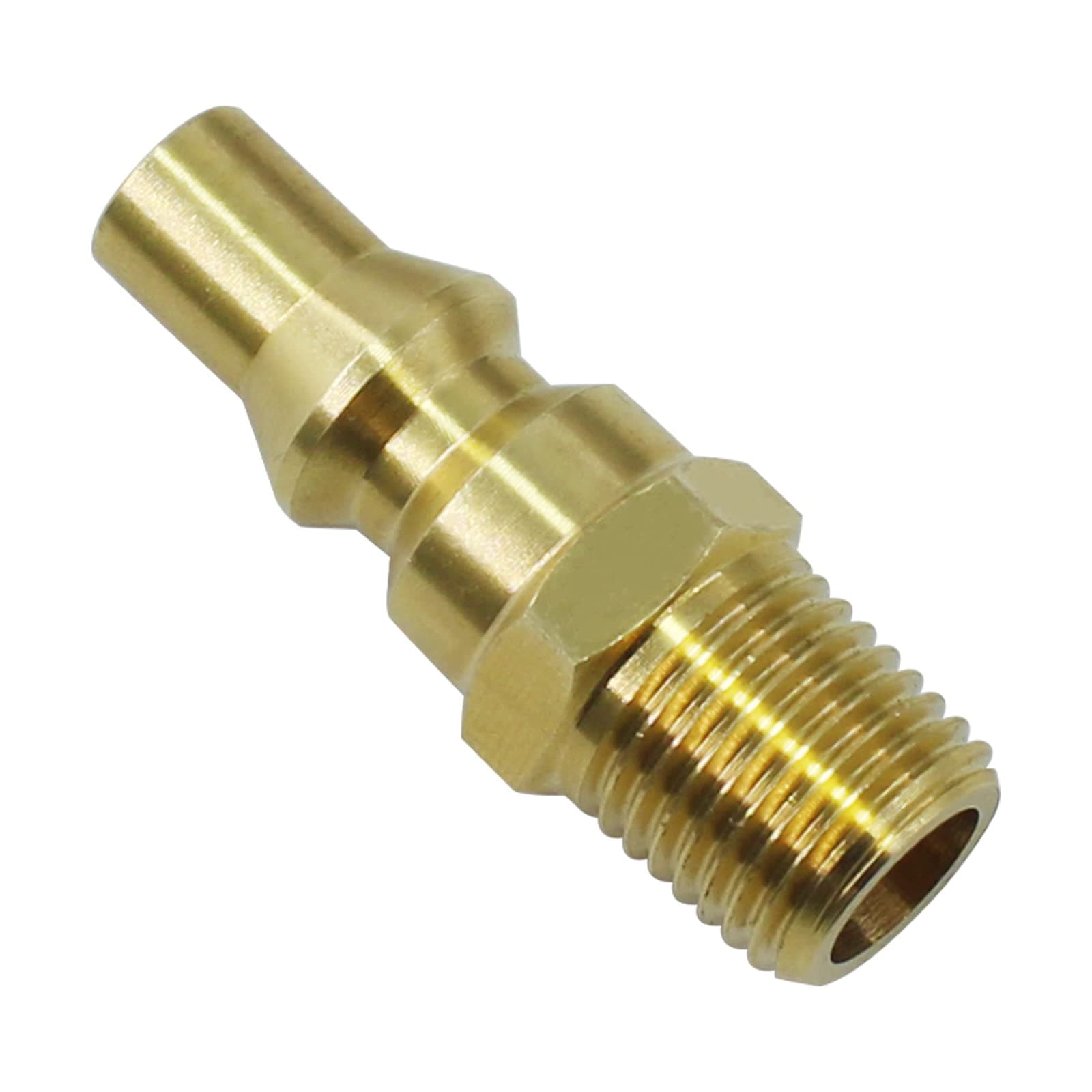 MENSI Propane Gas Quick Connect Adapter 1/4" NPT Full Flow Brass Male Plug Kit for RV Portable BBQ
