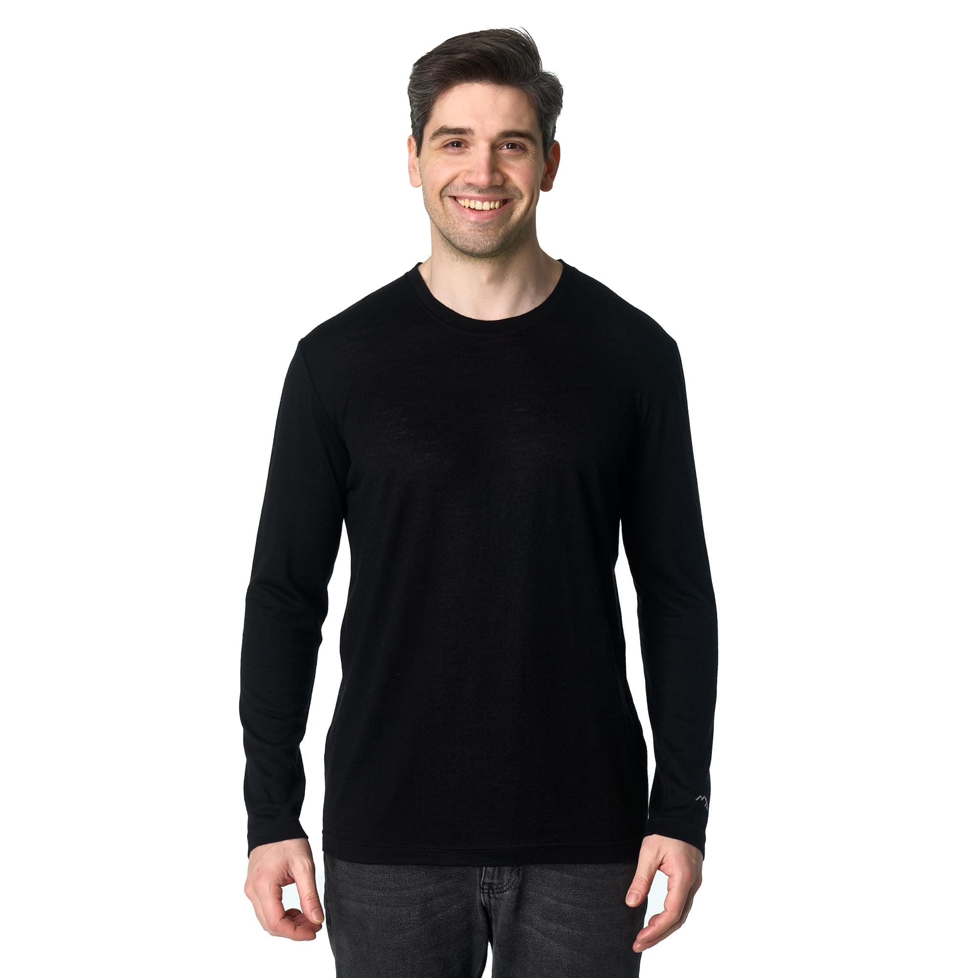Merino Wool Base Layer Mens - 100% Merino Wool Shirts for Men Thermal Underwear Long Sleeve T-Shirt for Hiking Hunting