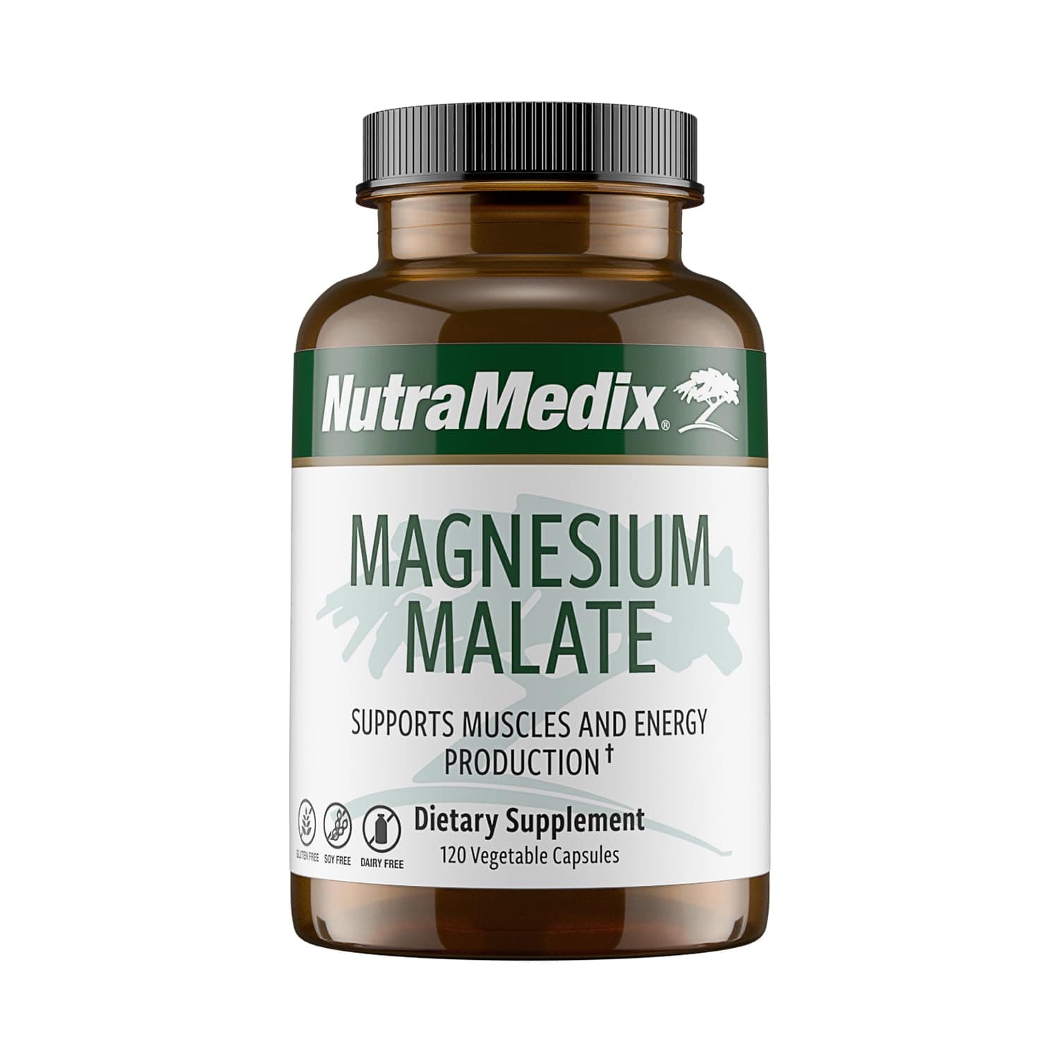 NutraMedix Magnesium Malate Energy Supplements - Bioavailable Magnesium for Sleep, Immune Support & Joint Health - Vegan, Non-GMO & Gluten-Free Magnesium Supplements (120 Vegetarian Capsules)