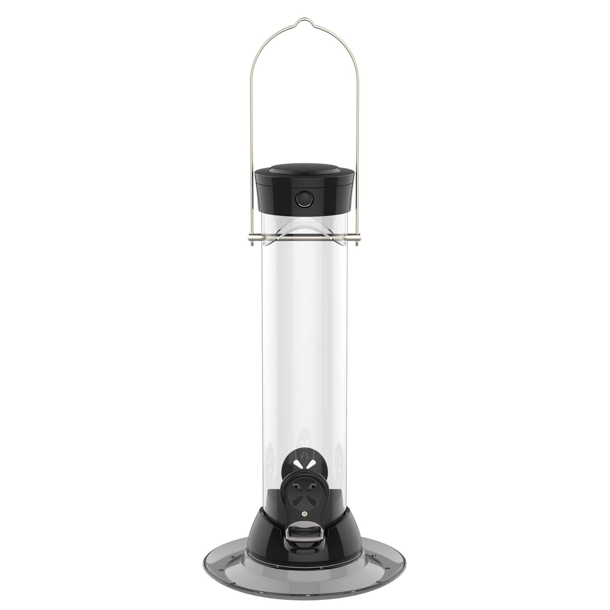 Droll YankeesOnyx Clever Clean and Fill Nyjer Seed Bird Feeder, 12 Inches, 2 Ports, Black