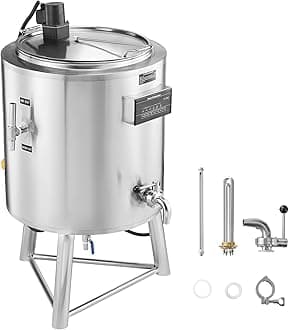 Happybuy Milk Pasteurizer 100L - A Commercial Powerhouse! Made of food - grade 304 stainless steel, this professional pasteurization machine offers precise time and temperature control