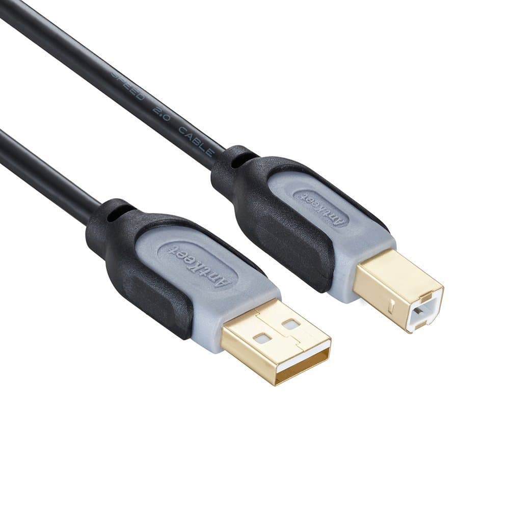 Printer Cable, Antkeet 25ft USB 2.0 High Speed Gold-Plated Connectors Printer Scanner Cable Cord A Male to B Male