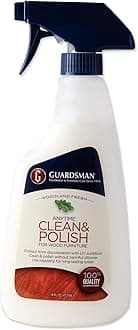 Guardsman Anytime Clean & Polish Wood Cleaner & Furniture Polish for Cabinets, Tables, and Other Wood Surfaces, Spray Bottle, Woodland Fresh, 16 Fluid Ounces