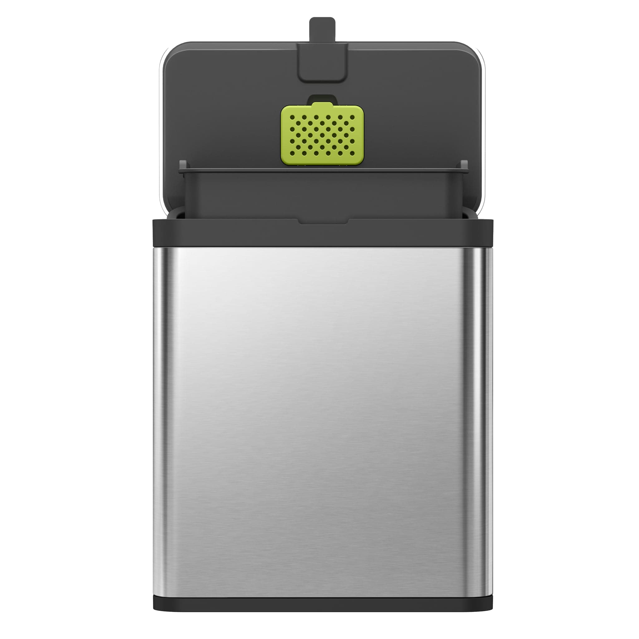 EKO Kitchen Compost Bin, 7L / 1.85 Gal Stainless Steel with Removable Inner Bucket and Deodorizer Compartment, 2-in-1 Countertop Compost Bin with Lid, Food Waste Caddy for Kitchen (MMT & Black Finish)