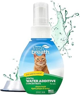 Fresh Breath Drops for Cats Travel Size | Cat Mouthwash | Water Additive For Cats | Kitten Bad Breath Water Additive | Made in the USA | 2.2 oz.