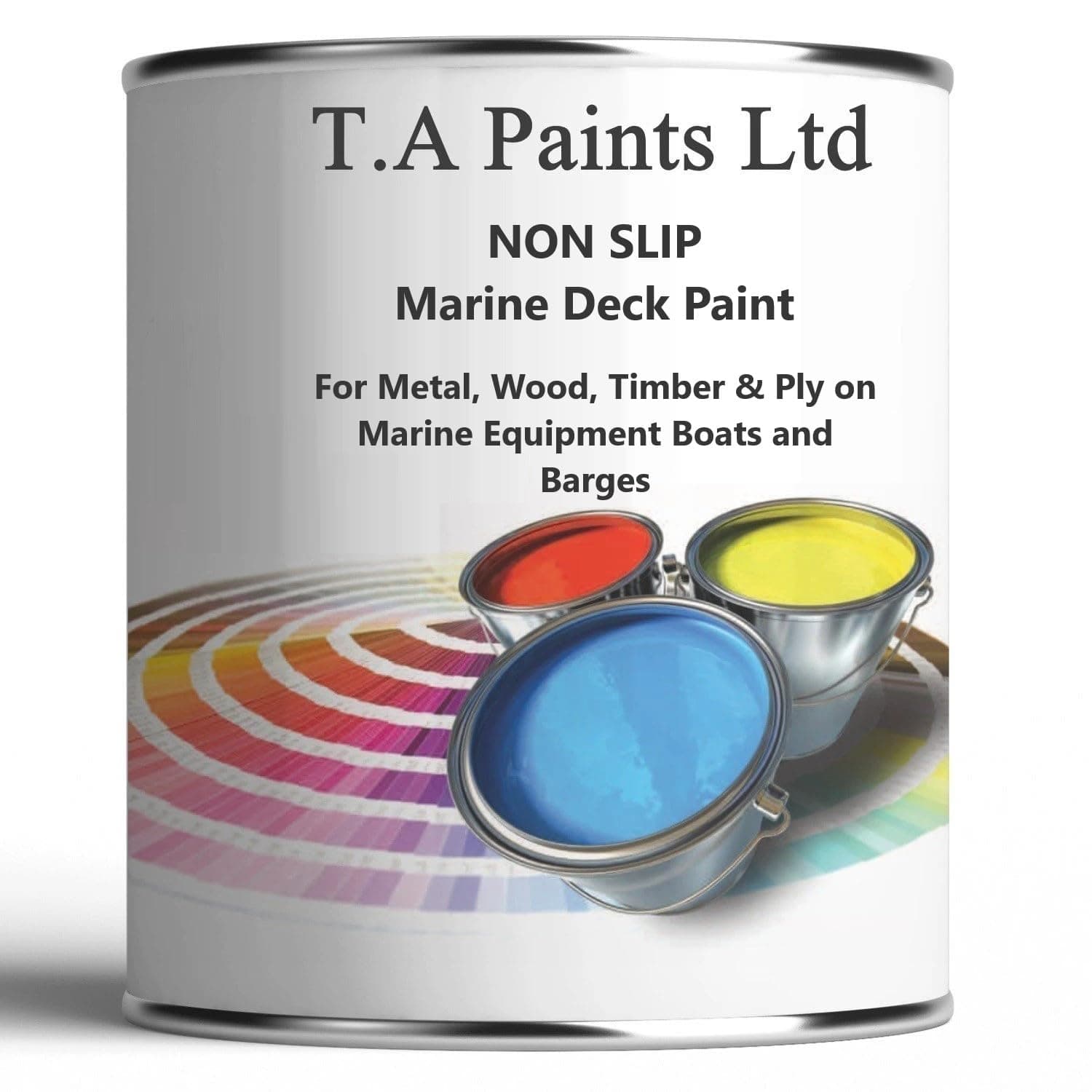 T A Paints Ltd Non Slip Marine Boat Deck Paint Durable Anti Slip Coating Ideal For Boats Barges Ideal for Wood Metal Concrete Plywood & Timber (2.5L BS 00 A 05 Goosewing Grey)