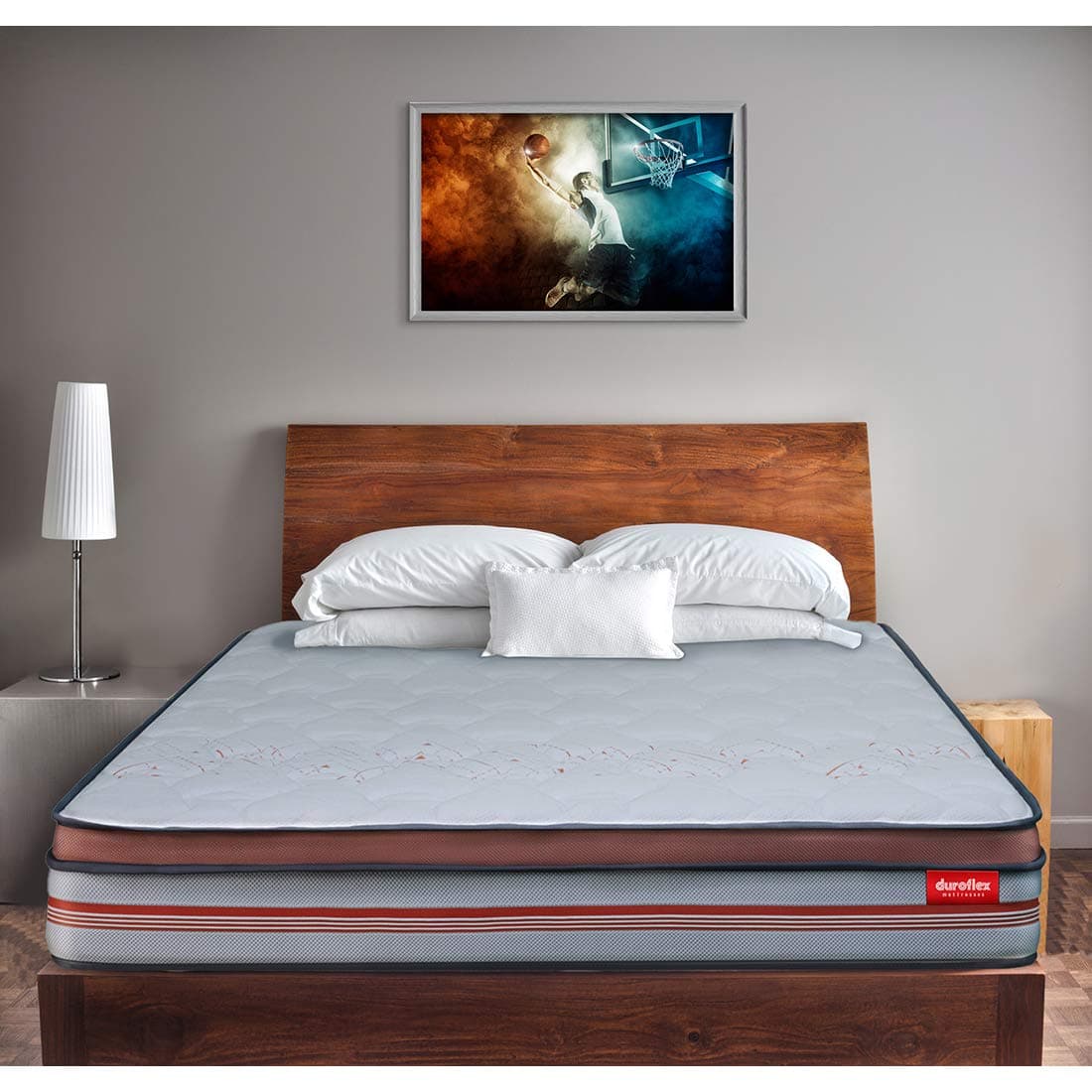 duroflexVelocity Plus - Anti Stress Fabric 10 Inch Single Size Pocket Spring Mattress with Pillow Top (78 X 36 X 8 + 2)