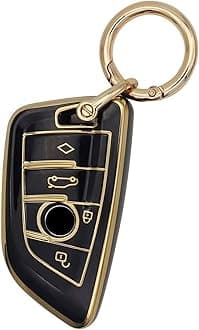 Elegananccy for BMW Key fob Cover, Soft Full Protection Key Case Shell for BMW 2 5 6 7 Series X1 X2 X3 X5 X6 X7 Premium Anti-dust Anti-Break Protection (Black)