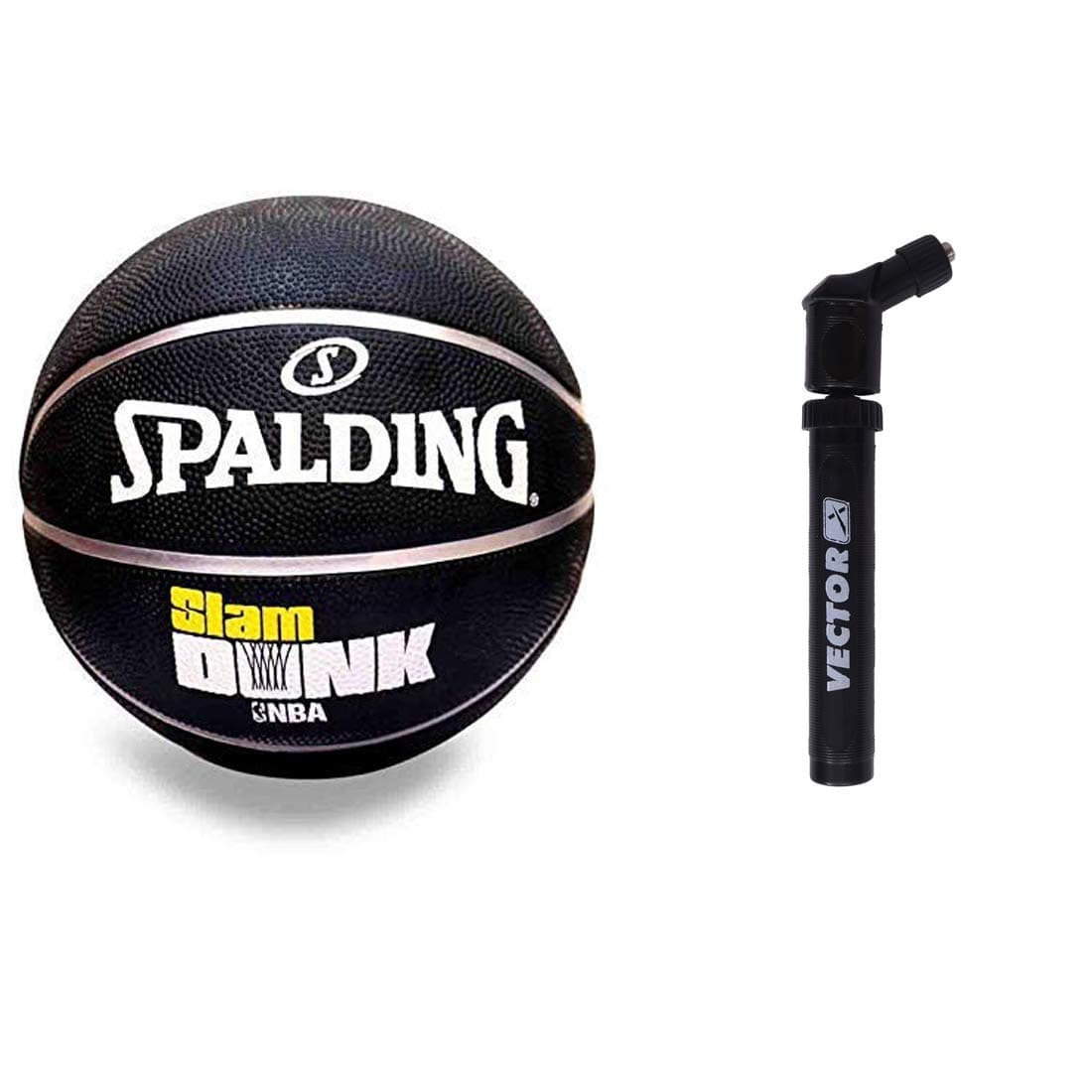 Spalding Slamdunk Rubber Basketball, Size 5, (Black)