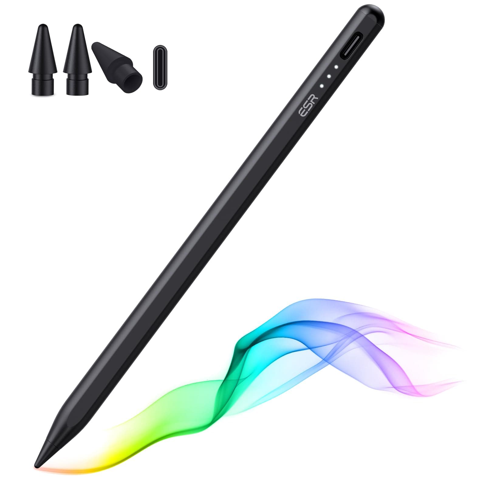ESR Stylus Pen for iPad Tilt Sensitive Apple Pencil for Apple iPad 10/9/8/7/6, iPad Pro 11/12.9 (2018 and later), iPad Mini 6/5, Black