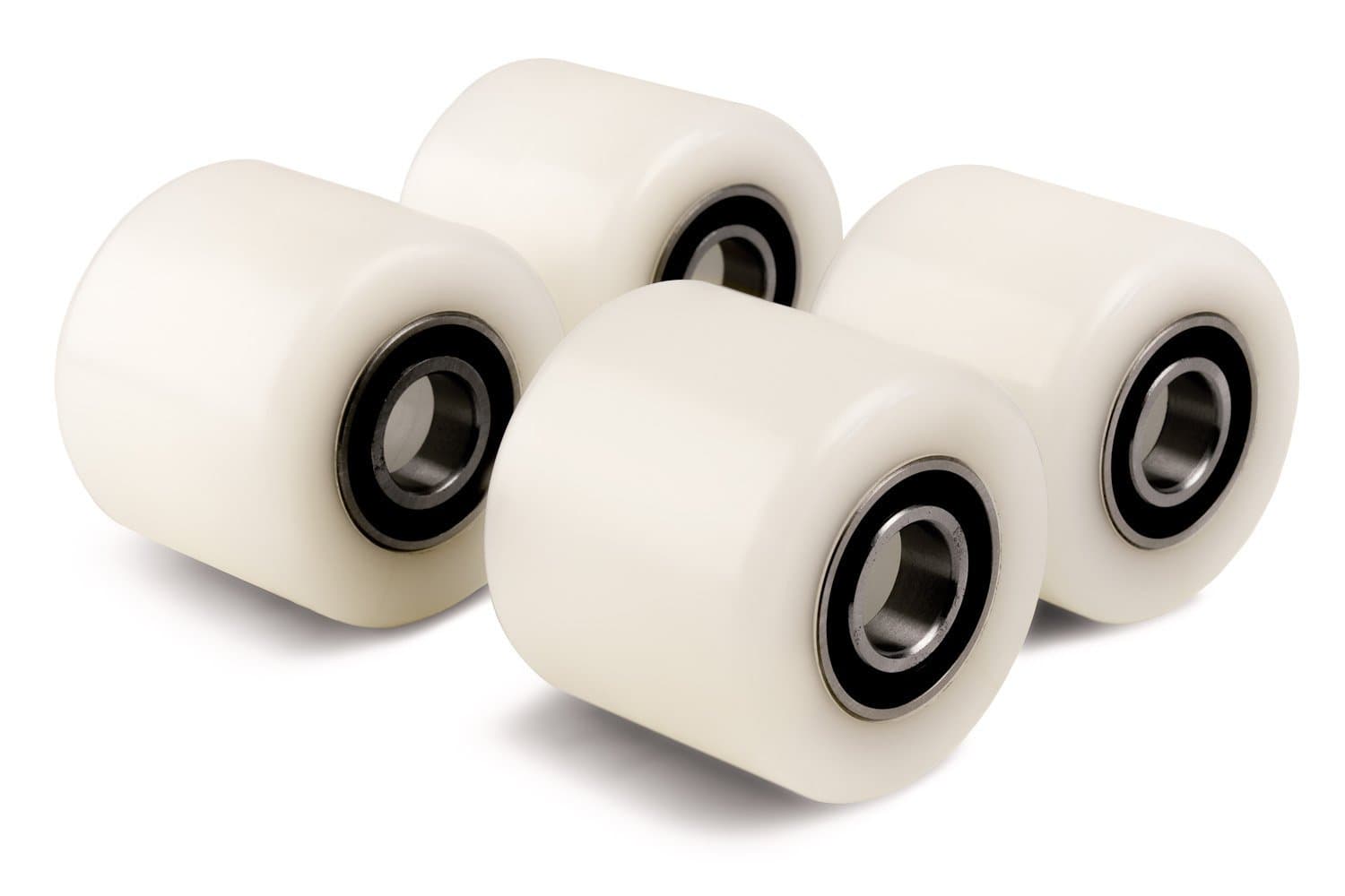 Set of 4 x Pallet Truck Rollers (4-pack kit, Diameter 70mm Width 60mm) Nylon Load Roller/Wheel with Ball Bearings 20mm bore, size 70x60x20mm 450kg