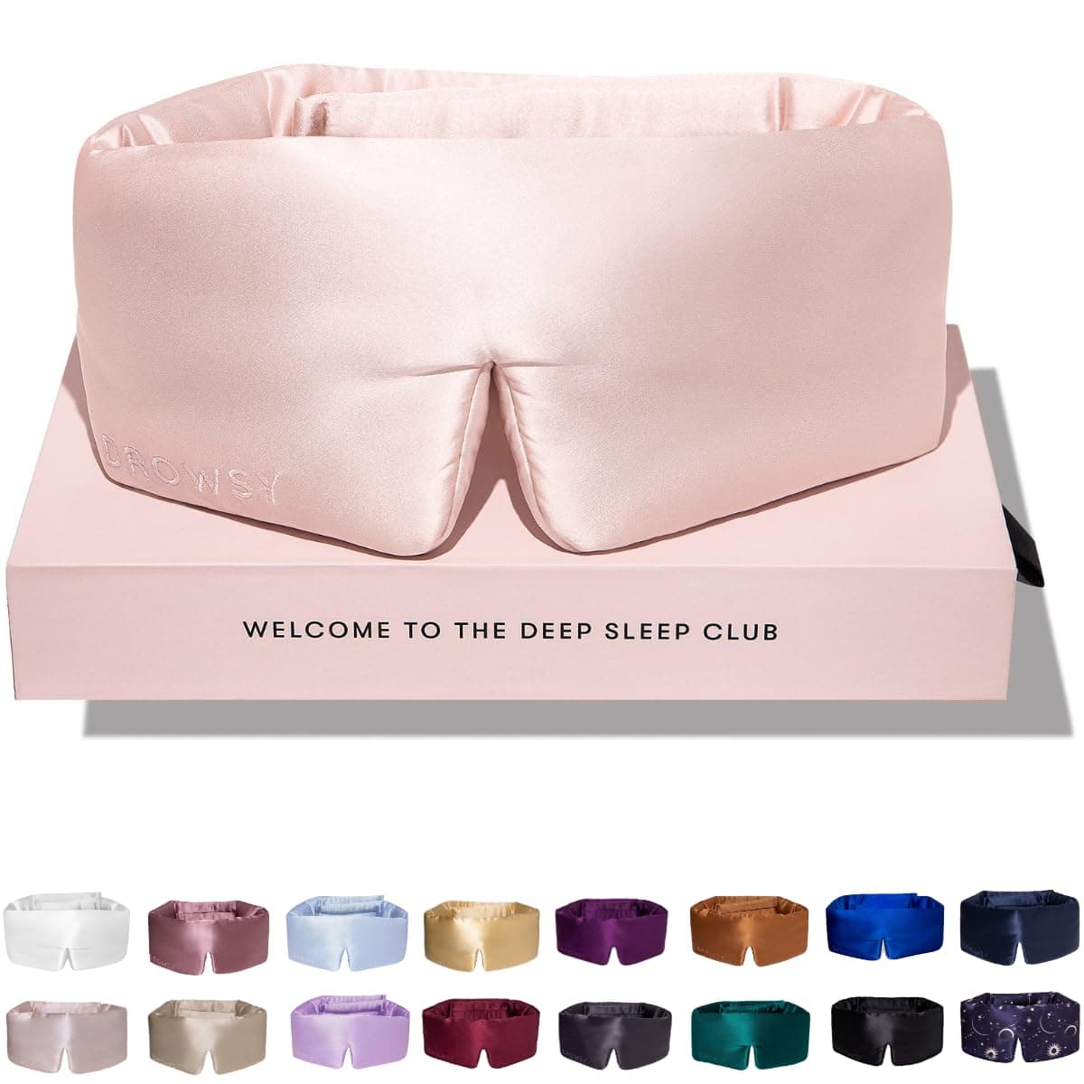 Silk Sleep Mask. Face-Hugging, Padded Silk Cocoon for Luxury Sleep in Total Darkness. (Sunset Pink)