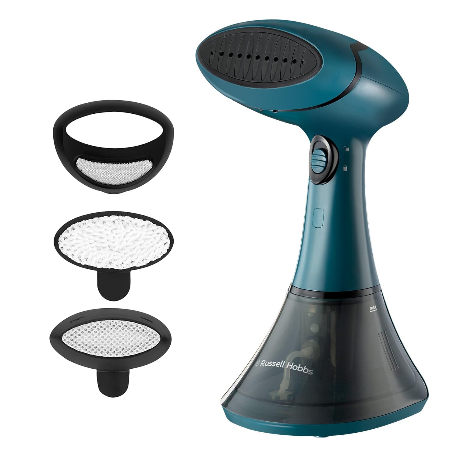 Russell Hobbs Steam Genie Handheld Clothes Steamer, No Ironing Board Needed, Ready to Use in 45s, Power Indicator, Auto-Off, 200ml Removable Water Tank, 3 Attachments, 7m Steam Time, 1600W, 27220