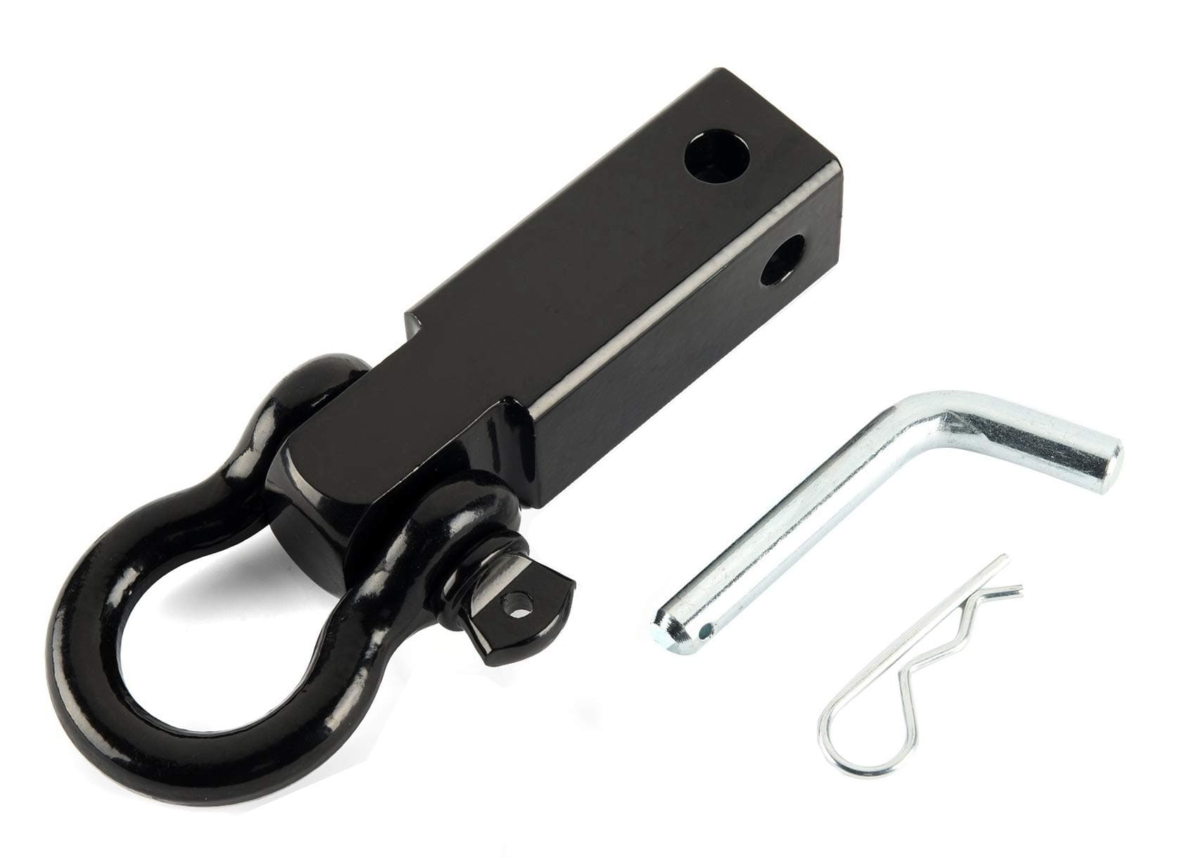 Orion Motor Tech Clevis Shackle Hitch Hook Receiver with 3/4" D Ring Shackle Fitting 2" Receiver, 11,000 lbs Capacity Offroad Recovery Tow Trailer Hitch for Trucks and SUV's, Corrosion Resistant