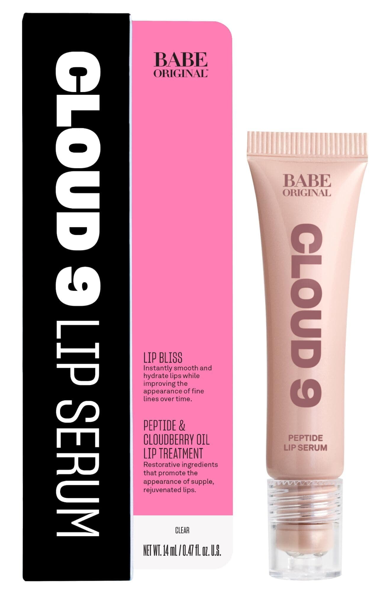 Cloud 9 Peptide Lip Serum | Daily Lip Treatment with Cloudberry Oil, Mushroom Extracts, Hyaluronic Acid for Dryness & Fine Lines | Smoothing & Hydrating Lip Moisturizer | Vegan Lip Care