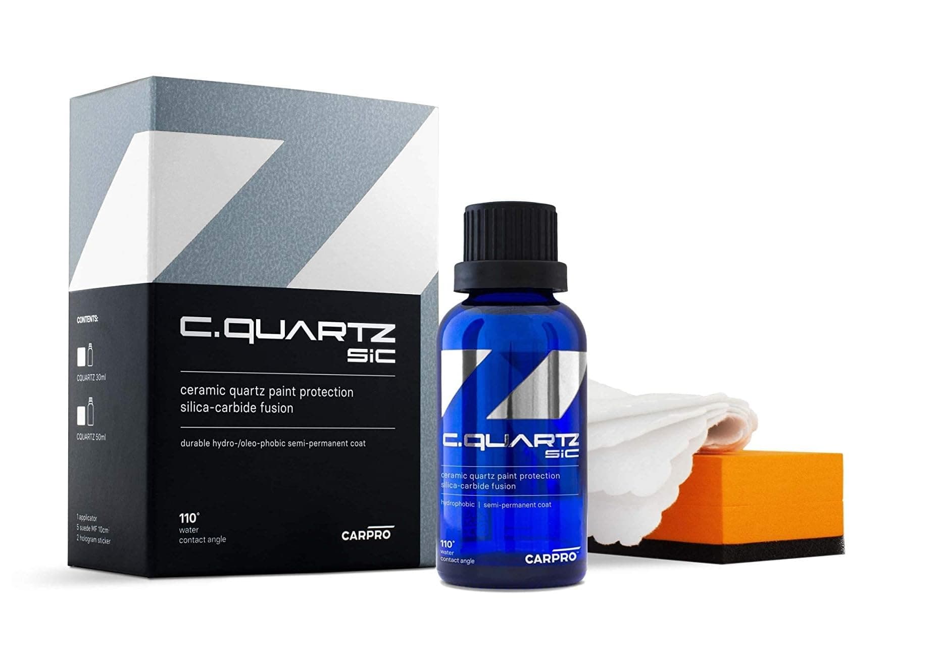 CARPRO CQUARTZ SiC 50ml Kit - Car Ceramic Coating Finish, Quartz Based Nanotechnology, Bonds to Paint, Glass, Metal and Plastic