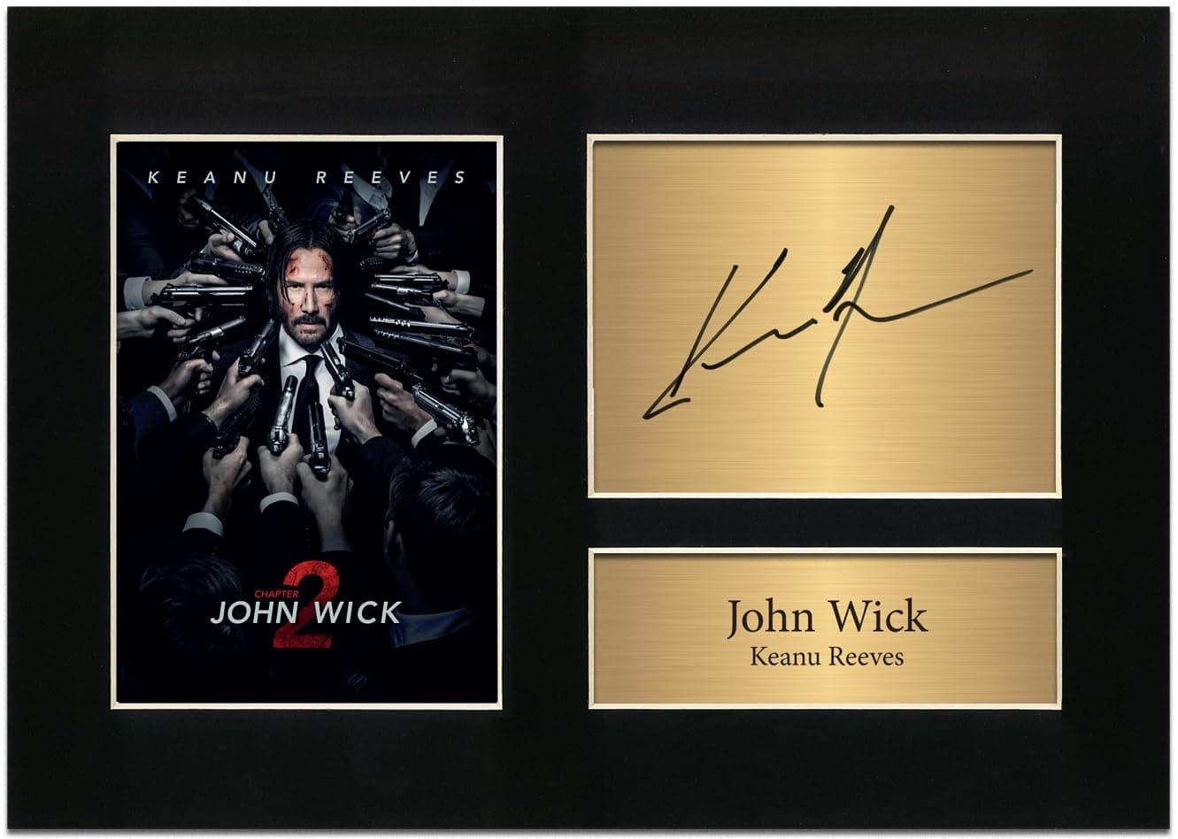 Zulu Image John Wick Keanu Reeves Signed Autograph A4 Printed Photo Reproduction Print Picture Display No53, Black