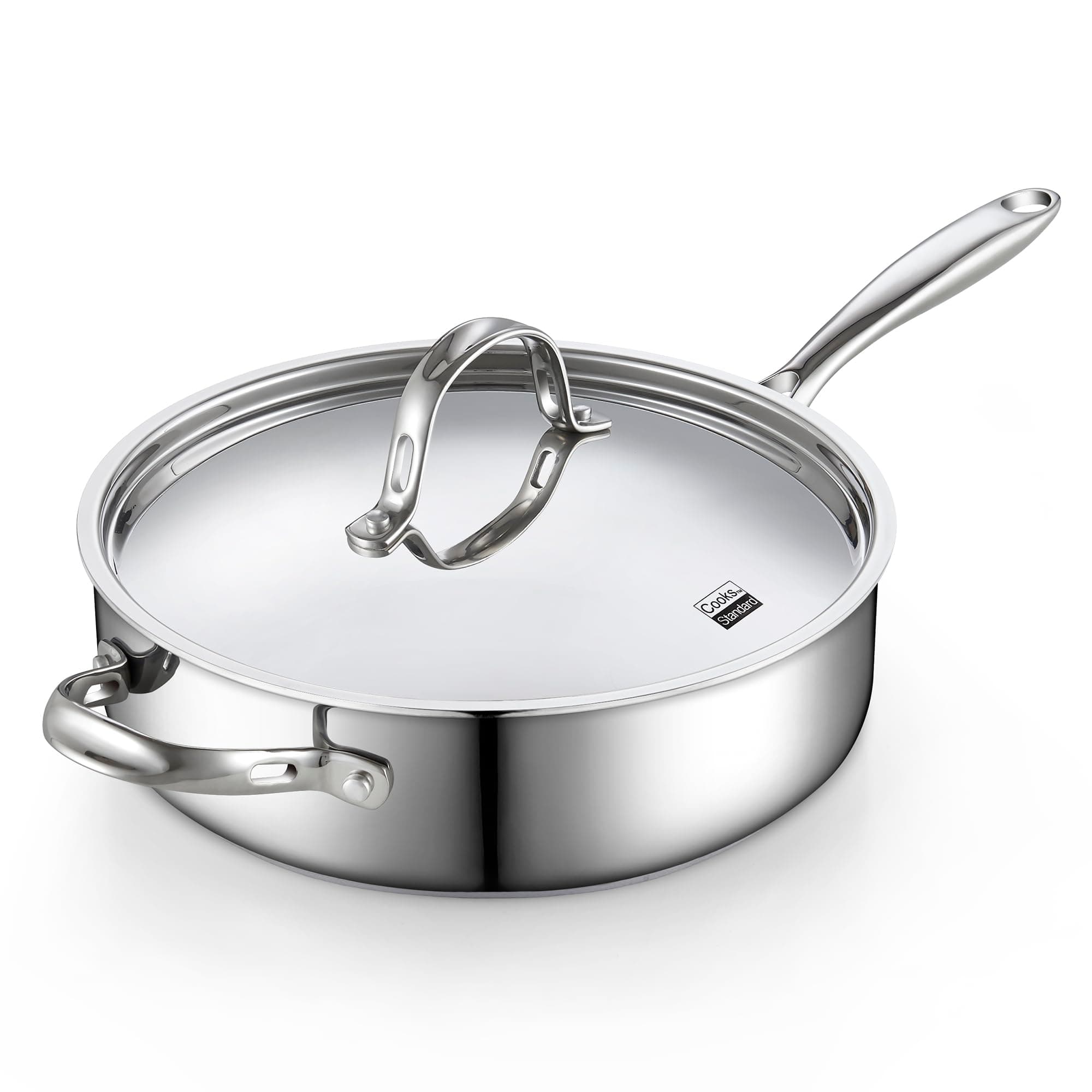 Cooks Standard Classic Stainless Steel Deep Lid 5 Quart/11-Inch Saute Pan, 5 Quart, Silver
