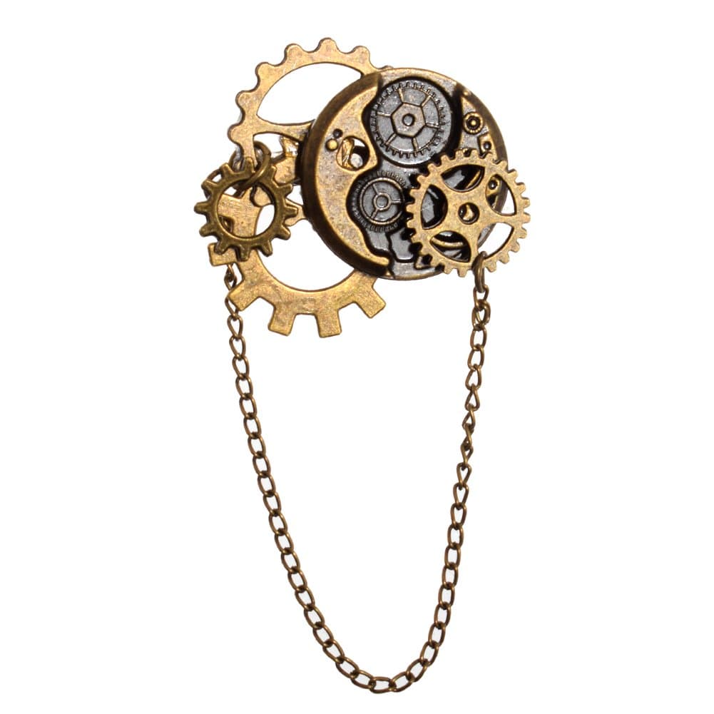 BLESSUME Unisex Steampunk Brooch Lapel Pin (B)