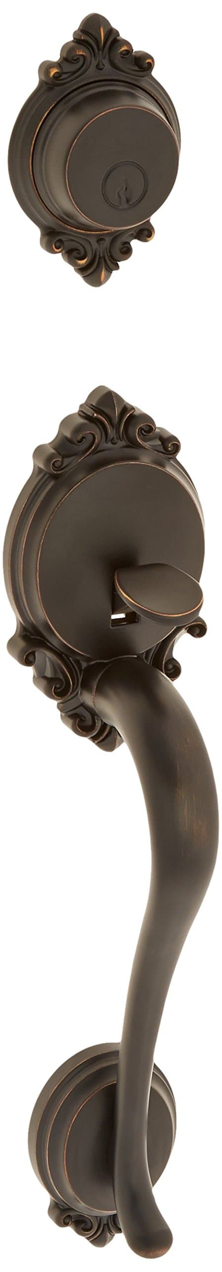 SCHLAGEF92-BRK Brookshire Exterior Dummy Handle (Interior Side Sold Separately), Aged Bronze