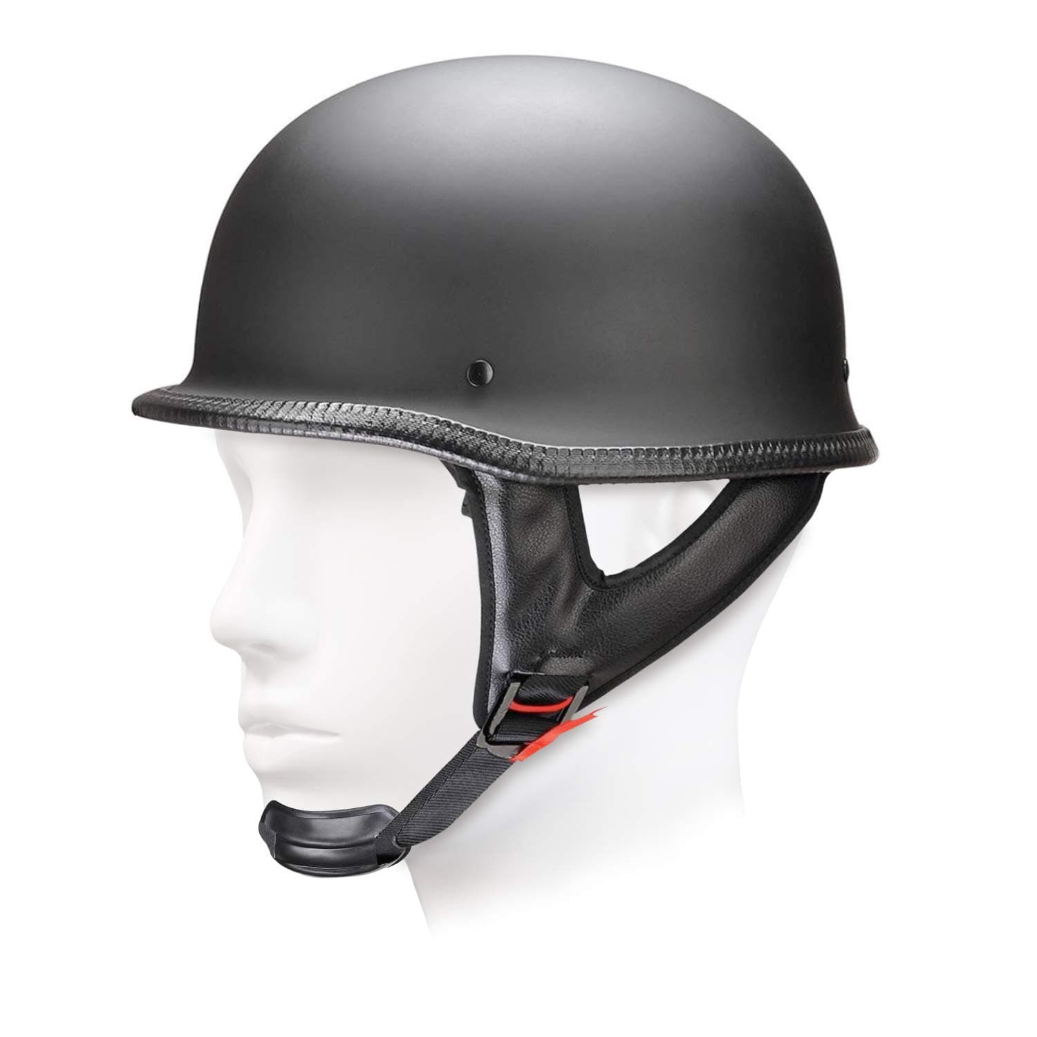 Koval Inc. Motorcycle Chopper Helmet Half Face German Style DOT Size Opt (Black, XL)