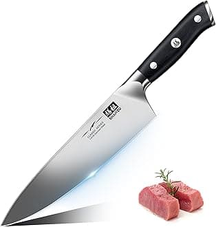 SHAN ZU Japanese Chef Knife 20cm, Ultra Sharp Kitchen Knives German Stainless Steel Professional Carving Knife, Utility Knife with Ergonomic Handle, Chef's Knife for Home Kitchen & Restaurant