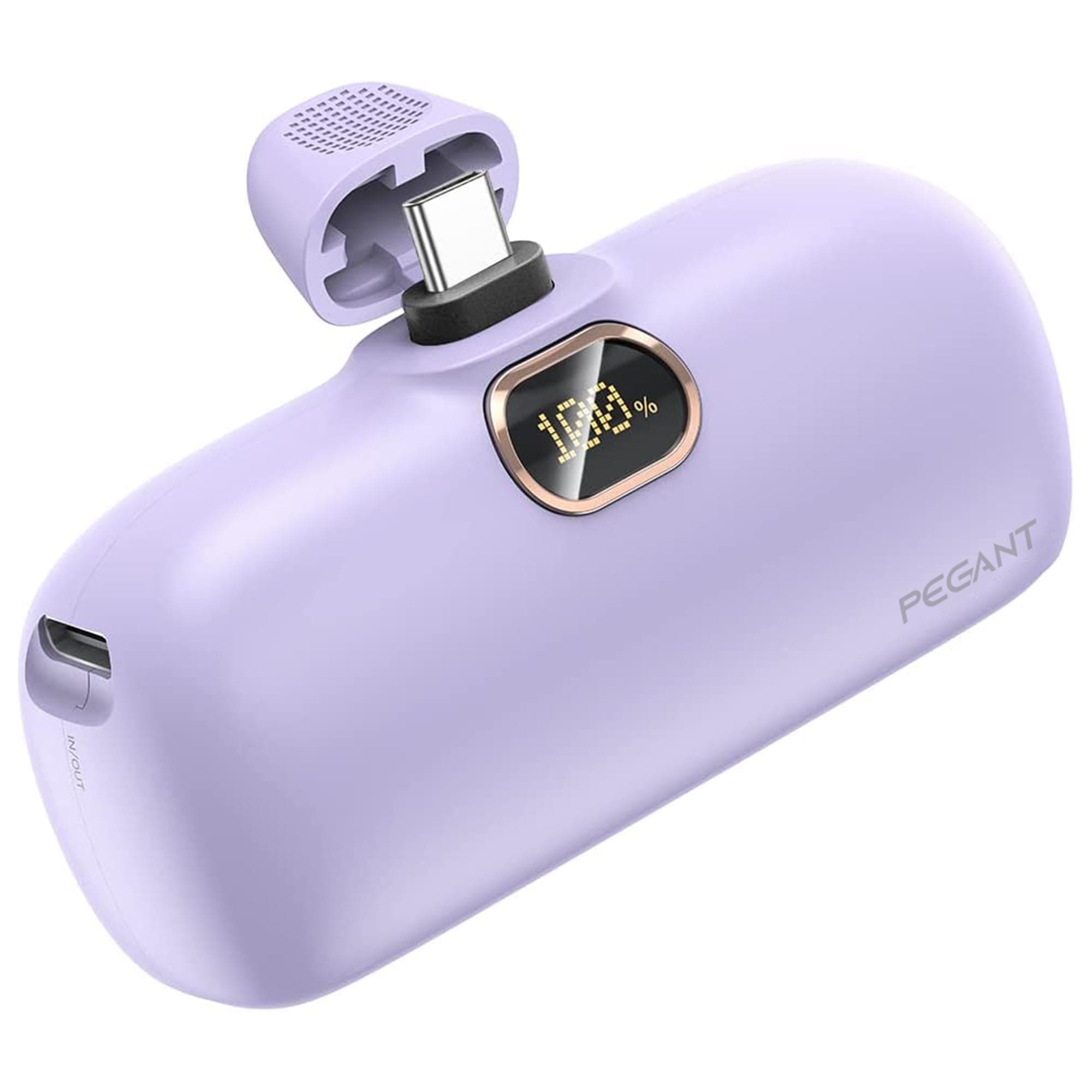 5000mAh Mini Power Bank Fast Charging 20W USB C PD3.0 Compact Portable Charger Small Type C External Powerbank Battery Compatible with iPhone 15, Samsung (Purple)