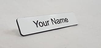 Personalised Acrylic Name Badge with Pin - Choice of Colour (White)