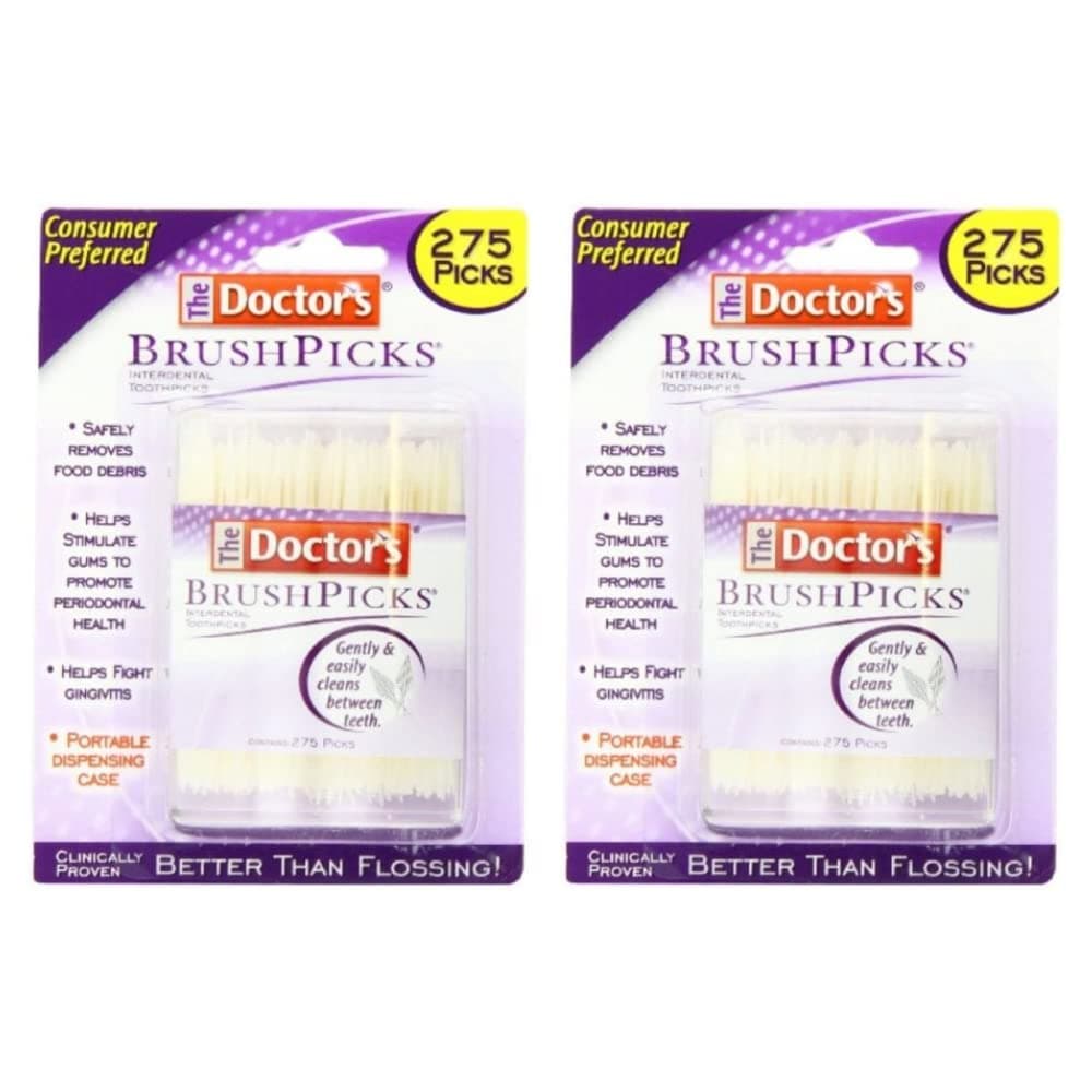 The Doctor's BrushPicks Toothpicks, 275 Picks Per Pack (2 Packs)