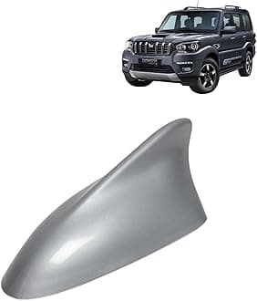 KINGSWAY Accessories Shark Fin Car Antenna Universal Size and Compatible with Mahindra Scorpio Classic Year 2022 Onwards, Car Radio FM AM, DIY Easy Replacement Original Car Antenna, Silver Color