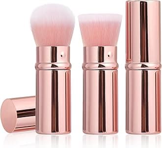 Makeup Brush 2 Pack, Retractable Travel Kabuki Powder Foundation Makeup Brush Face Blush Brushes for Blending Liquid, Blush, Bronzer, Buffing, Sunscreen,Flawless Cosmetics