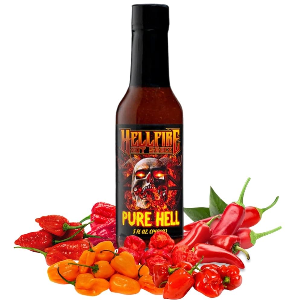 Hellfire Pure Hell Hot Sauce, 7 Pepper Blend, Gourmet, Multi Award-Winning, Amazingly Hot and Flavorful Sauce, 5 oz